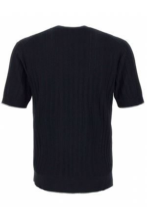 Maglia girocollo in seta cotone extrafine nero PAOLO PECORA | A034F2009000